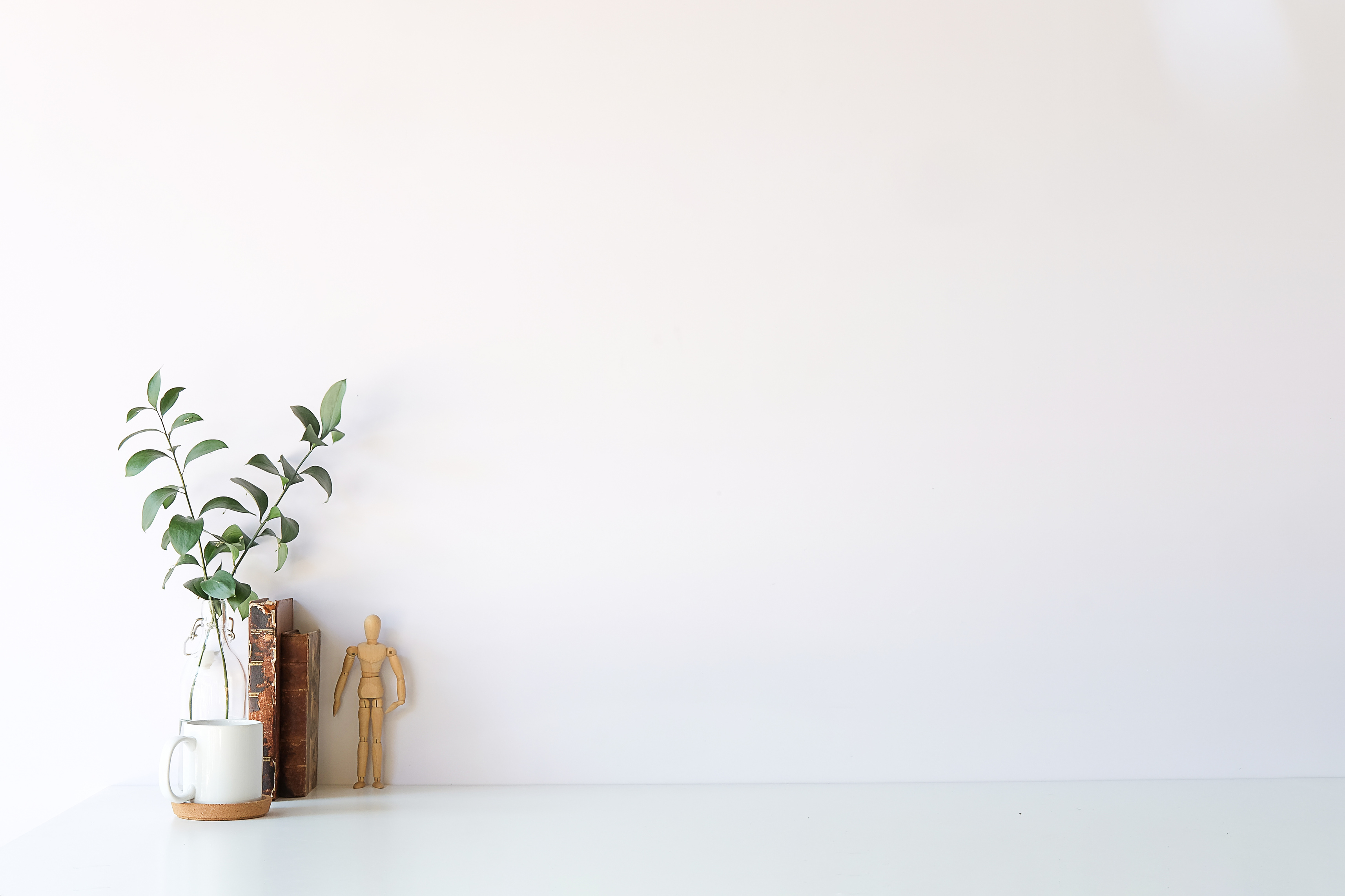 Workspace with Indoor Plant and Books 